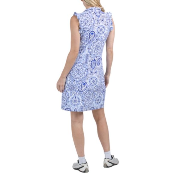 G LIFESTYLE Upf 50 Short Sleeve Polo Mini Dress With Shorts - Picture 2 of 3